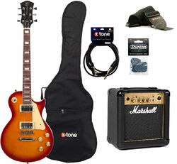 Electric guitar set Eastone LP100 CS +Marshall MG10 10W +CABLE +MEDIATORS +HOUSSE + MG10G GOLD Combo 10 W - Cherry sunburst