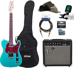 Electric guitar set Eastone TL70 +Fender Frontman 20G +Accessories - Metallic light blue