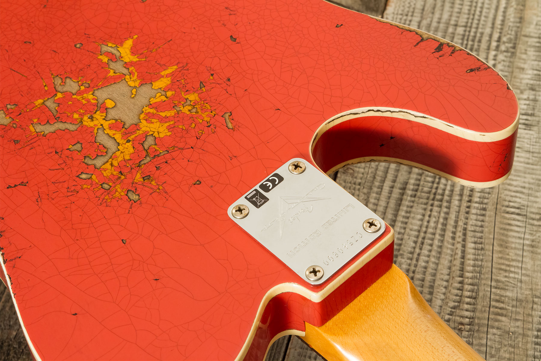 Fender Custom Shop Tele Custom 1960 2s Ht Rw #cz580600 - Heavy Relic Tahitian Coral O. 3-color Sunburst - Tel shape electric guitar - Variation 9
