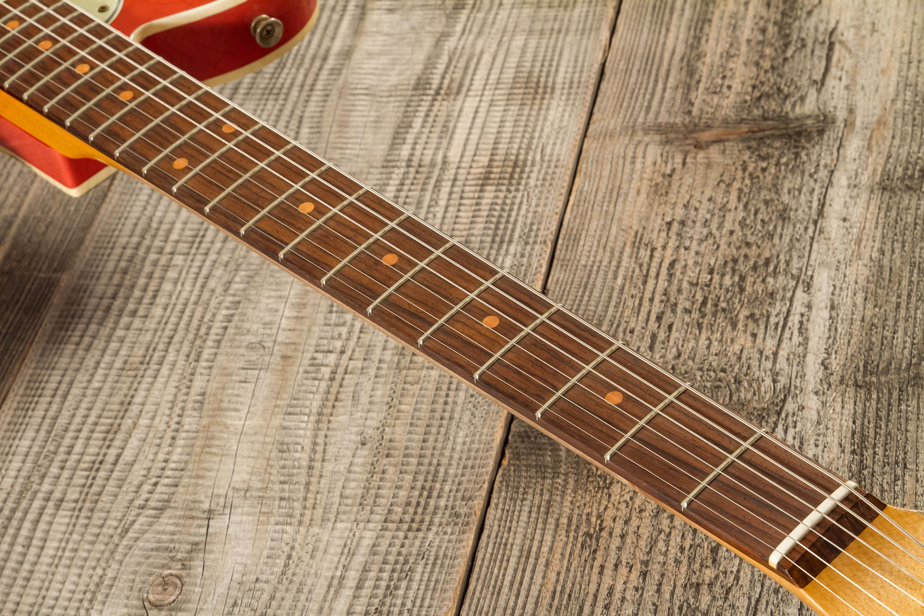 Fender Custom Shop Tele Custom 1960 2s Ht Rw #cz580600 - Heavy Relic Tahitian Coral O. 3-color Sunburst - Tel shape electric guitar - Variation 6