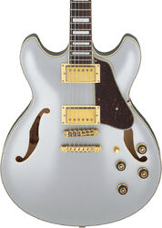 Semi-hollow electric guitar Ibanez Artcore AS73G MSF - Moonstone silver flat