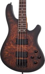 Solid body electric bass Schecter C-4 Standard - Tobacco burl