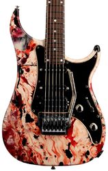 Str shape electric guitar Vigier Excalibur Original HSS - Rock art cream/red/black