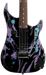 Signature electric guitar Vigier Ron Thal BFoot Excalibur - Rock art black/purple/blue