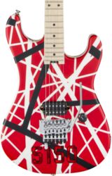 Str shape electric guitar Evh Striped Series 5150 - Red black & white stripes