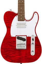 Tel shape electric guitar Squier Affinity Telecaster FMT SH - Crimson red transparent