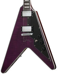 Metal electric guitar Schecter V-1 Custom - Trans purple