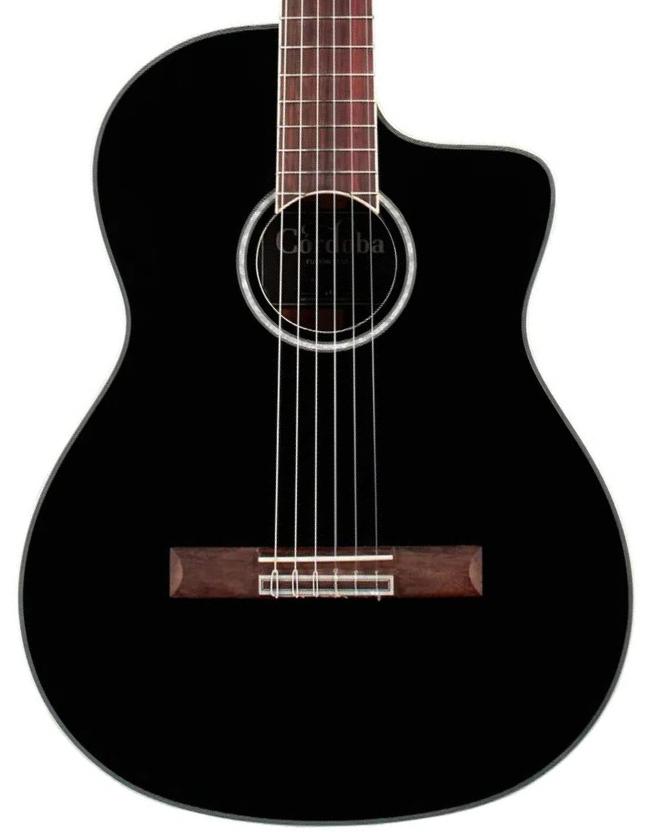 Classical guitar 4/4 size Cordoba Fusion 5 - Jet black
