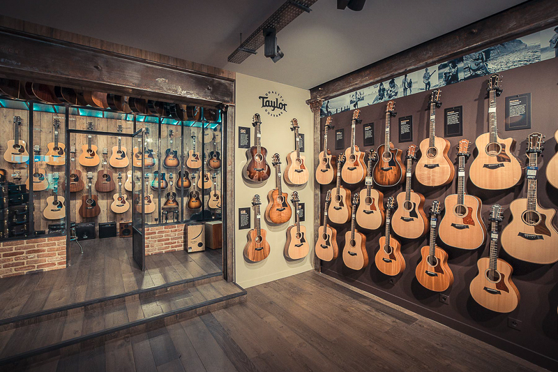 default title mur de guitares taylor magasin star's music paris